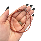 2mm Super Dainty Gemstone Faceted Necklace - 16-18" Faceted Crystal Necklace - Authentic Crystal Necklace Dainty