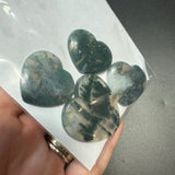 25g Moss Agate Heart Cabochons, Bulk or Wholesale Moss Agate Heart Cabochons, Moss Agate Heart Cabochon