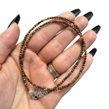 2mm Super Dainty Gemstone Faceted Necklace - 16-18" Faceted Crystal Necklace - Authentic Crystal Necklace Dainty