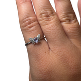 Sterling Silver Adjustable Gemstone Ring - Over 90 Options - Natural Crystal Ring