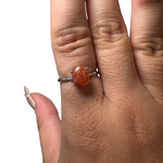 Sterling Silver Adjustable Gemstone Ring - Over 90 Options - Natural Crystal Ring