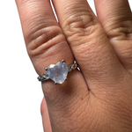 Sterling Silver Adjustable Gemstone Ring - Over 90 Options - Natural Crystal Ring