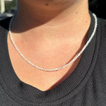3mm Faceted Gemstone Necklace, Dainty Crystal Necklace, Natural Gemstone Necklace, Facet Gemstone Necklace