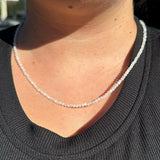 3mm Faceted Gemstone Necklace, Dainty Crystal Necklace, Natural Gemstone Necklace, Facet Gemstone Necklace