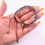 Braided Labradorite Bracelet, Labradorite Corded Bracelet, Labradorite Adjustable Bracelet, B-81