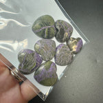 25g Stichtite Heart Cabochons, Bulk or Wholesale Stichtite Heart Cabochons, Stichtite Heart Cabochon