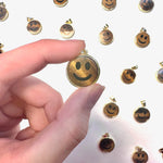 Tigers Eye Smile Pendant, Gold Plated Tigers Eye Pendant, Happy Tigers Eye Pendant, Dainty Tigers Eye Smile Charm, B-92