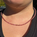 3mm Faceted Gemstone Necklace, Dainty Crystal Necklace, Natural Gemstone Necklace, Facet Gemstone Necklace