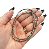 2mm Super Dainty Gemstone Faceted Necklace - 16-18" Faceted Crystal Necklace - Authentic Crystal Necklace Dainty