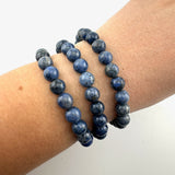 8mm Dumortierite Bracelet, Round Dumortierite Bracelet, Dumortierite Gemstone Bracelet, GC-48