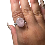 Sterling Silver Adjustable Gemstone Ring - Over 90 Options - Natural Crystal Ring