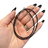 2mm Super Dainty Gemstone Faceted Necklace - 16-18" Faceted Crystal Necklace - Authentic Crystal Necklace Dainty