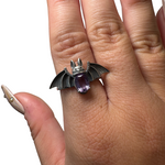 Sterling Silver Adjustable Gemstone Ring - Over 90 Options - Natural Crystal Ring