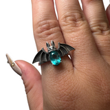 Sterling Silver Adjustable Gemstone Ring - Over 90 Options - Natural Crystal Ring