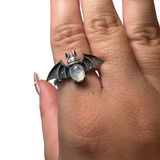 Sterling Silver Adjustable Gemstone Ring - Over 90 Options - Natural Crystal Ring