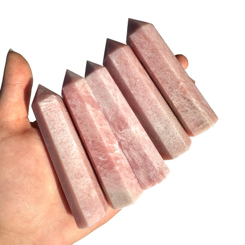 Pink Opal Point, Polished Pink Opal Point, Pink Opal Obelisk, Polished Pink Opal