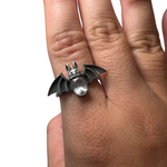 Sterling Silver Adjustable Gemstone Ring - Over 90 Options - Natural Crystal Ring