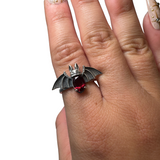 Sterling Silver Adjustable Gemstone Ring - Over 90 Options - Natural Crystal Ring