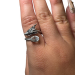 Sterling Silver Adjustable Gemstone Ring - Over 90 Options - Natural Crystal Ring