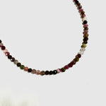 3mm Faceted Gemstone Necklace, Dainty Crystal Necklace, Natural Gemstone Necklace, Facet Gemstone Necklace