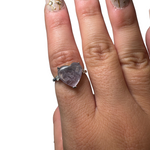 Sterling Silver Adjustable Gemstone Ring - Over 90 Options - Natural Crystal Ring