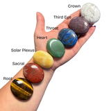 7pc Chakra Palm Stone Set - Crystal Palm Stone Set - Gemstone Palm Stone Chakra Bundle