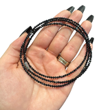 28" Long Faceted Gemstone Necklace - Dainty and Long Crystal Necklace - Magnetic Clasp Necklace