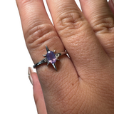 Sterling Silver Adjustable Gemstone Ring - Over 90 Options - Natural Crystal Ring