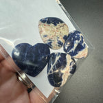 25g Sodalite Heart Cabochons, Bulk or Wholesale Sodalite Heart Cabochons, Sodalite Heart Cabochon