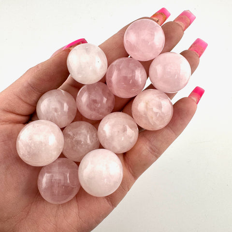 22mm Rose Quartz Sphere, Rose Quartz Mini Sphere, Small Rose Quartz Sphere, A-39