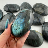 XL Labradorite Palm Stone, Flashy Labradorite Palm Stone, Oversized Labradorite Palm Stone