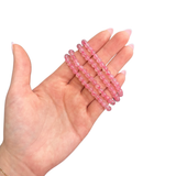 Rhodonite in Quartz Bracelet - Hot Pink Rhodonite Bracelet - 5mm Rhodonite Bracelet - High Quality