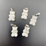 Howlite Gummy Bear Pendant, Dainty Howlite Bear Pendant, Howlite Gummy Bear Charm, B-104