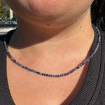 3mm Faceted Gemstone Necklace, Dainty Crystal Necklace, Natural Gemstone Necklace, Facet Gemstone Necklace