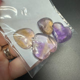 25g Ametrine Heart Cabochons, Bulk or Wholesale Ametrine Heart Cabochons, Ametrine Heart Cabochon