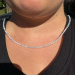 3mm Faceted Gemstone Necklace, Dainty Crystal Necklace, Natural Gemstone Necklace, Facet Gemstone Necklace