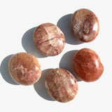 Strawberry Calcite Palm Stone, Natural Pink Calcite, Strawberry Calcite Worry Stone, B-84