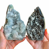 Black Chalcedony with Apophyllite - LEAVE NOTES