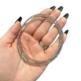 28" Long Faceted Gemstone Necklace - Dainty and Long Crystal Necklace - Magnetic Clasp Necklace