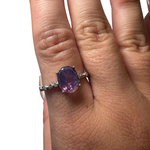 Sterling Silver Adjustable Gemstone Ring - Over 90 Options - Natural Crystal Ring