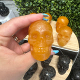 6cm Orange Calcite Skull, Orange Calcite Gemstone Skull, Orange Calcite Crystal Skull