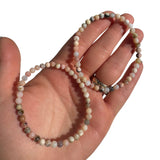 4mm Pink Opal Bracelet, Dainty Pink Opal Bracelet, Round Polished Pink Opal Bracelet, GA-39