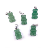 Green Aventurine Gummy Bear Pendant, Dainty Aventurine Bear Pendant, Aventurine Gummy Bear Charm, B-98