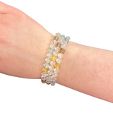 Multi Topaz Bracelet - Topaz Bracelet - 6mm Brown and Blue Topaz Bracelet - High Quality