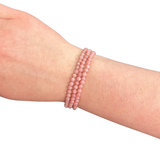 Faceted Pink Opal Bracelet - Pink Opal Bracelet - 4mm Facet Pink Opal Bracelet - High Quality