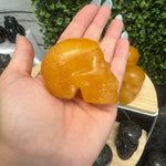 6cm Orange Calcite Skull, Orange Calcite Gemstone Skull, Orange Calcite Crystal Skull