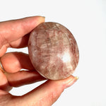 Strawberry Calcite Palm Stone, Natural Pink Calcite, Strawberry Calcite Worry Stone, B-84