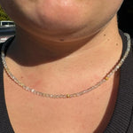 3mm Faceted Gemstone Necklace, Dainty Crystal Necklace, Natural Gemstone Necklace, Facet Gemstone Necklace