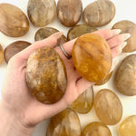 Yellow Hematoid Quartz Palm Stone, Golden Healer Palm Stone, Golden Healer from Madagascar, Polished Yellow Hematoid Quartz