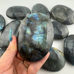 XL Labradorite Palm Stone, Flashy Labradorite Palm Stone, Oversized Labradorite Palm Stone